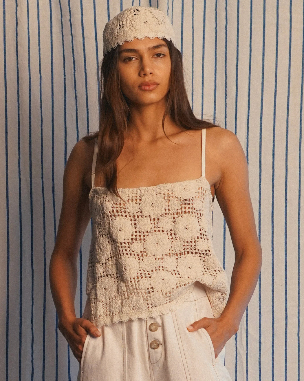CORDED LACE CAMI TOP