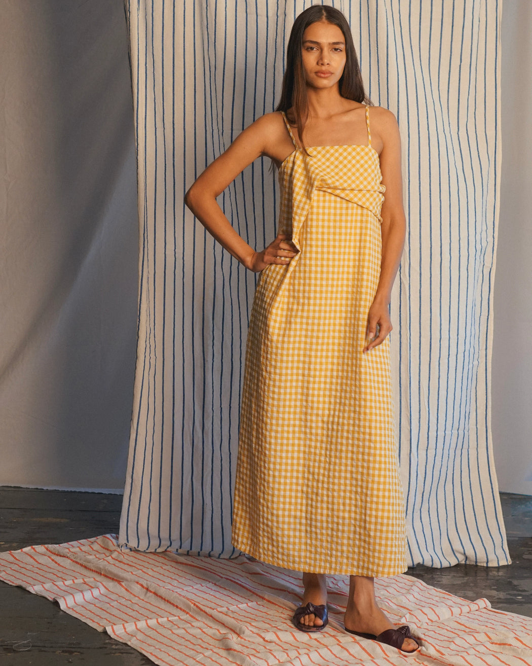 WAVE DRAPED SHEATH DRESS | BUTTER YELLOW