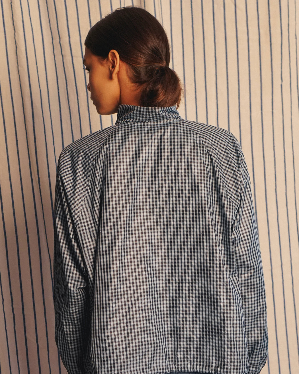 TAFFETA CHECK ANORAK | MARINE