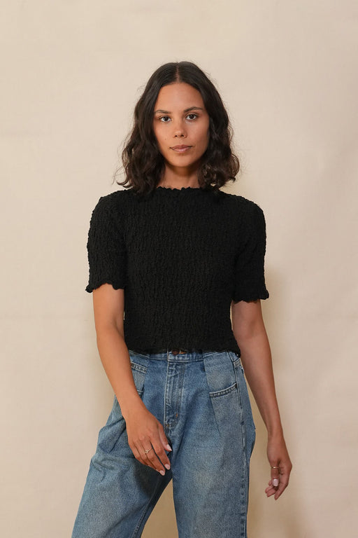 Proche | Smocked Baby Tee | Black | hazel & Rose | Minneapolis