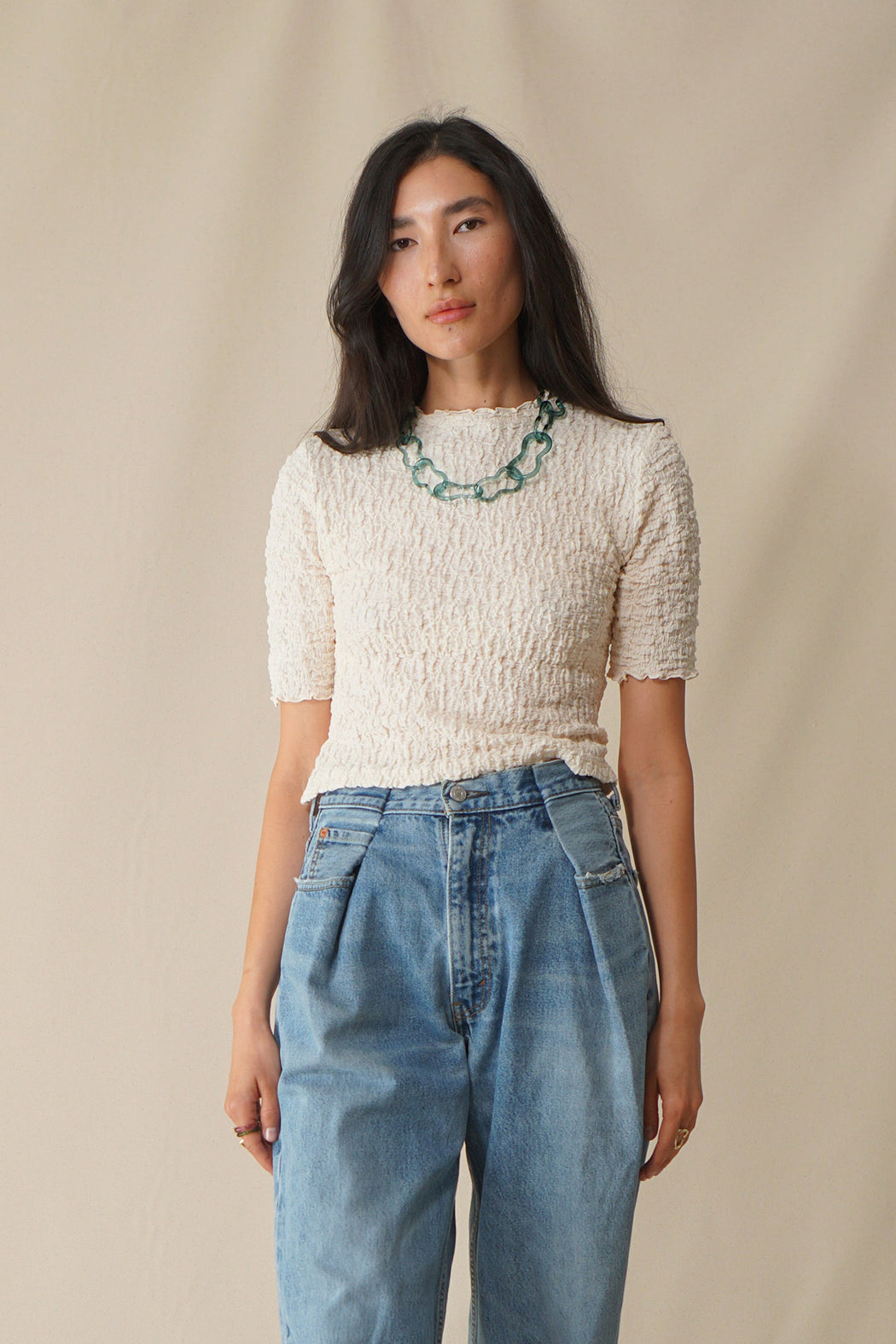 Proche | Smocked Baby Tee | Ivory | hazel & Rose | Minneapolis