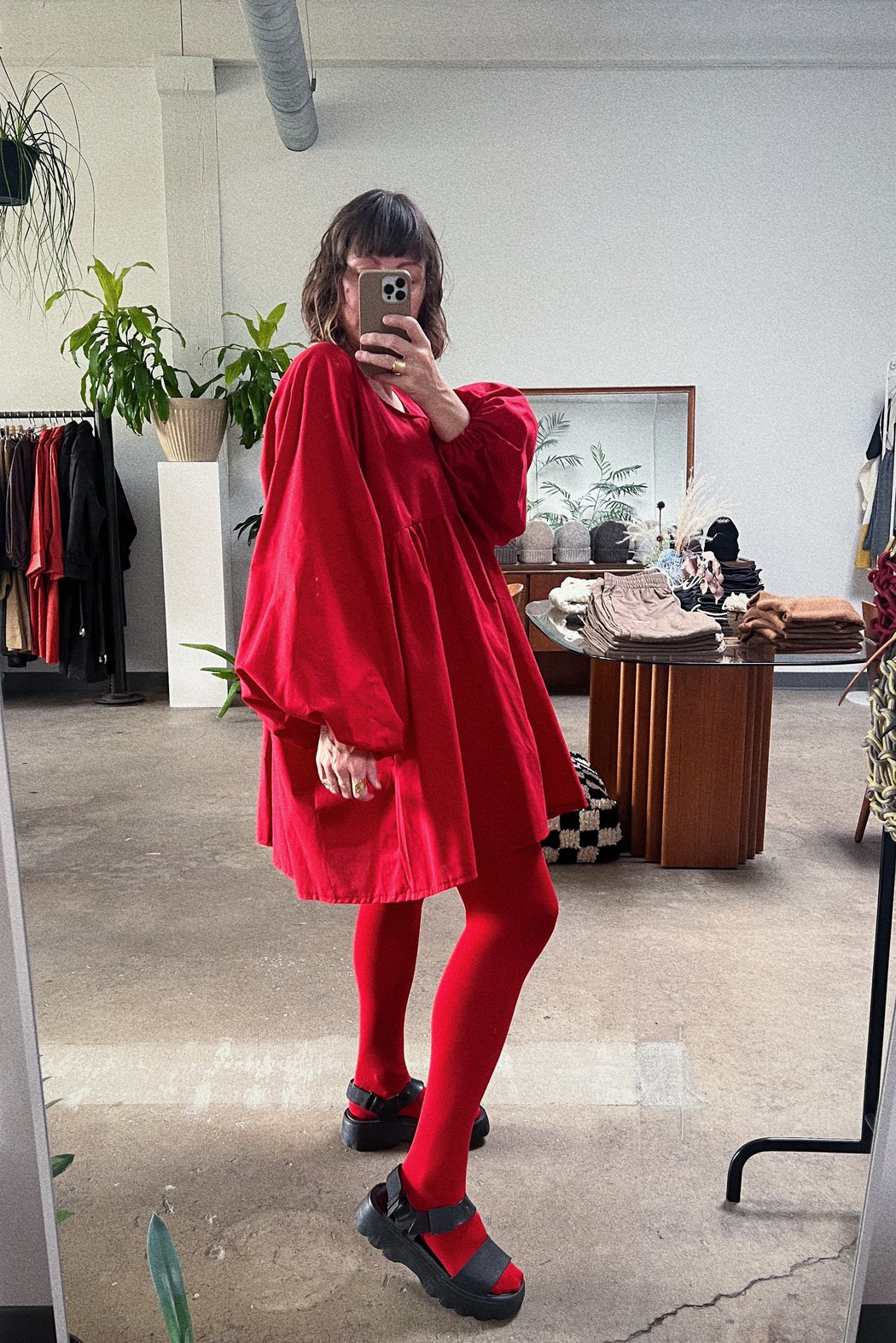 Flowing Mini Dress | Red