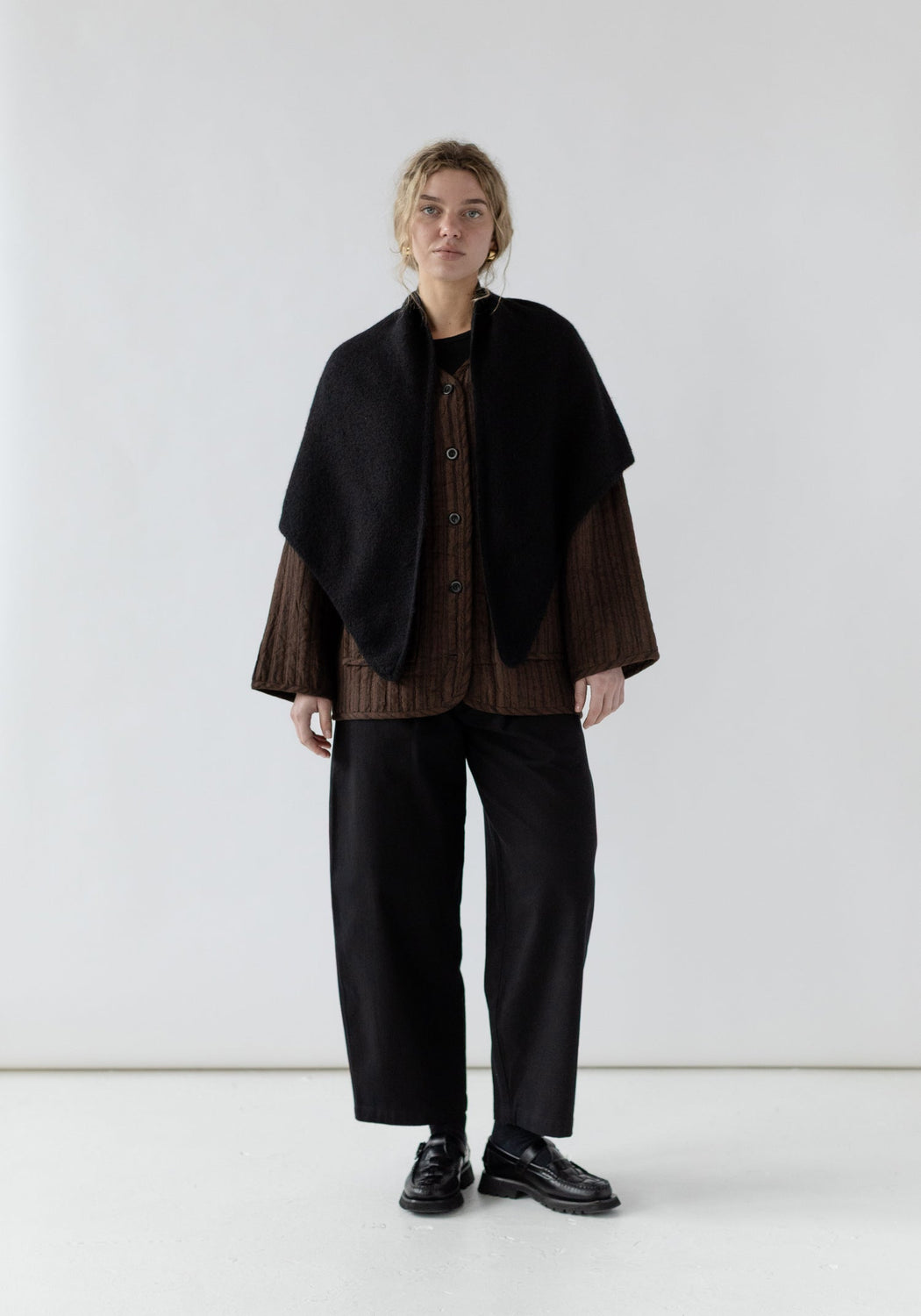 Felted Shawl Scarf | Black