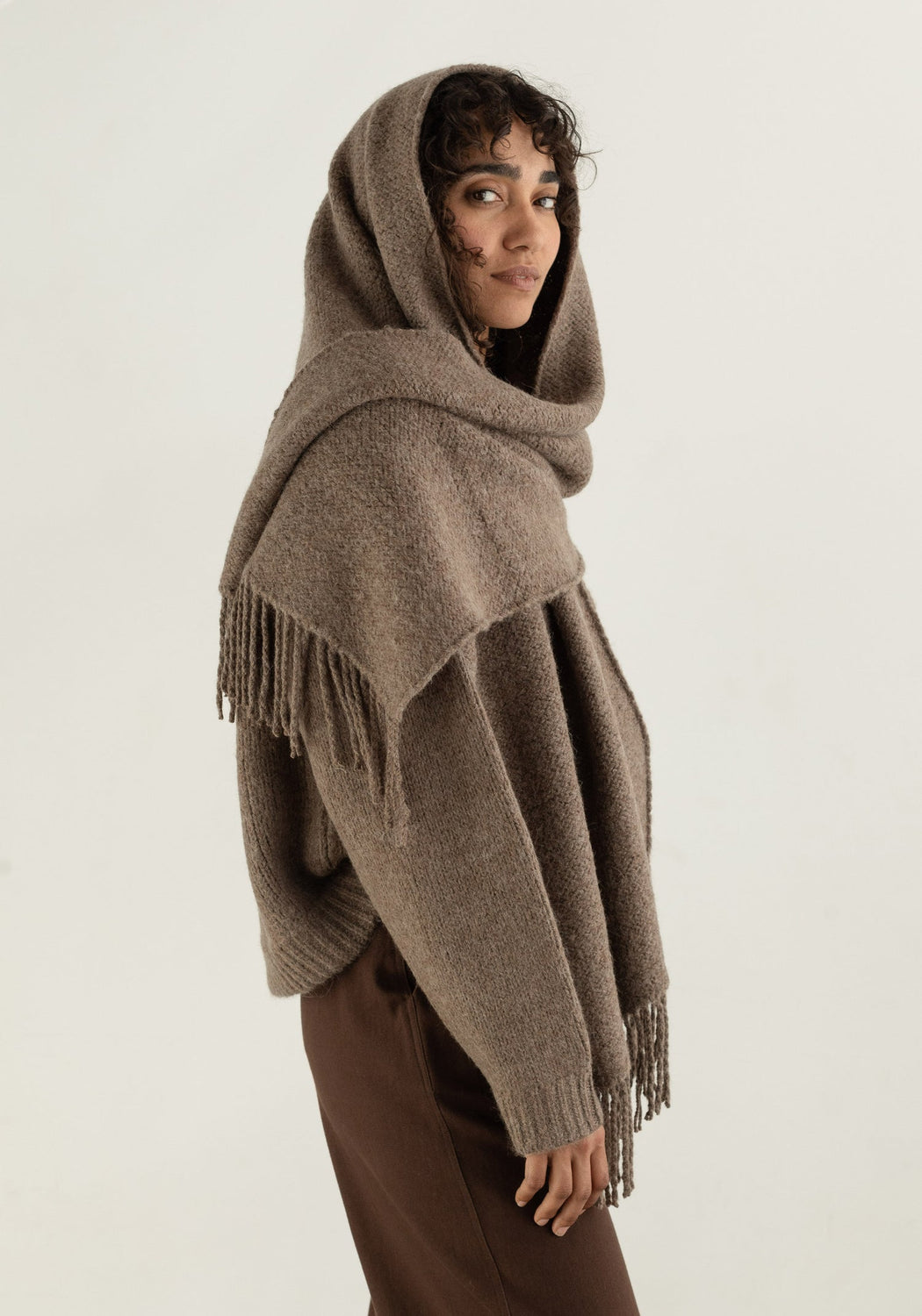 Felted Blanket Scarf | Mushroom