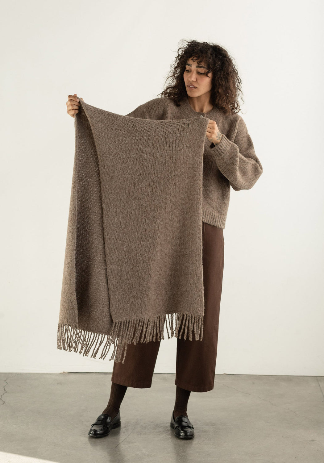 Felted Blanket Scarf | Mushroom