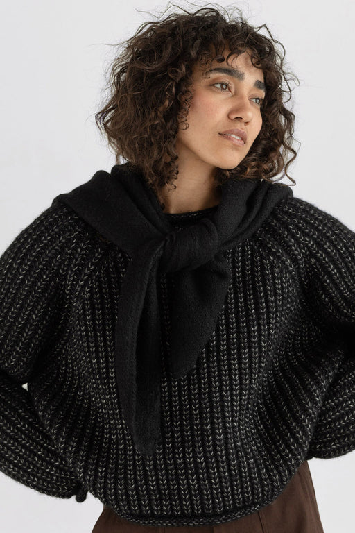 First Rite | Felted Shawl Scarf | Black | Hazel & Rose | Minneapolis