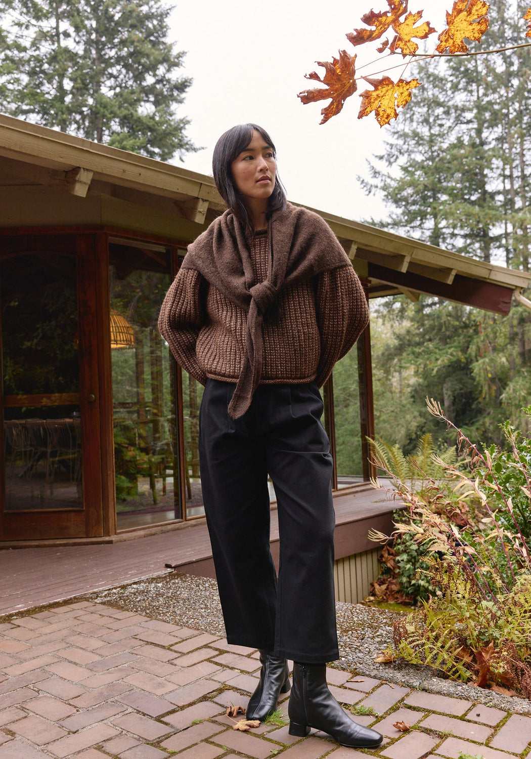 Felted Shawl Scarf | Walnut