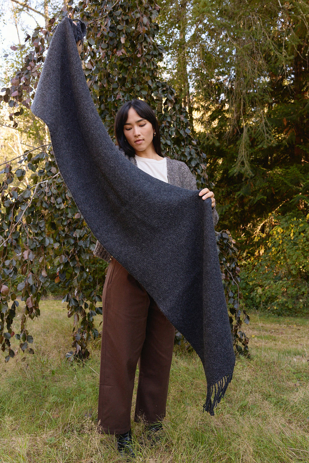 Felted Blanket Scarf | Charcoal