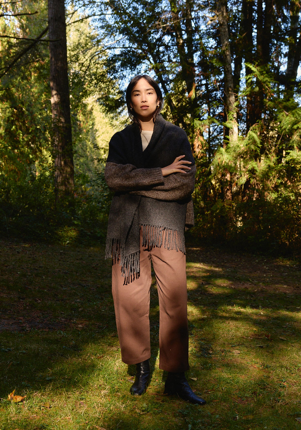 Felted Blanket Scarf | Charcoal