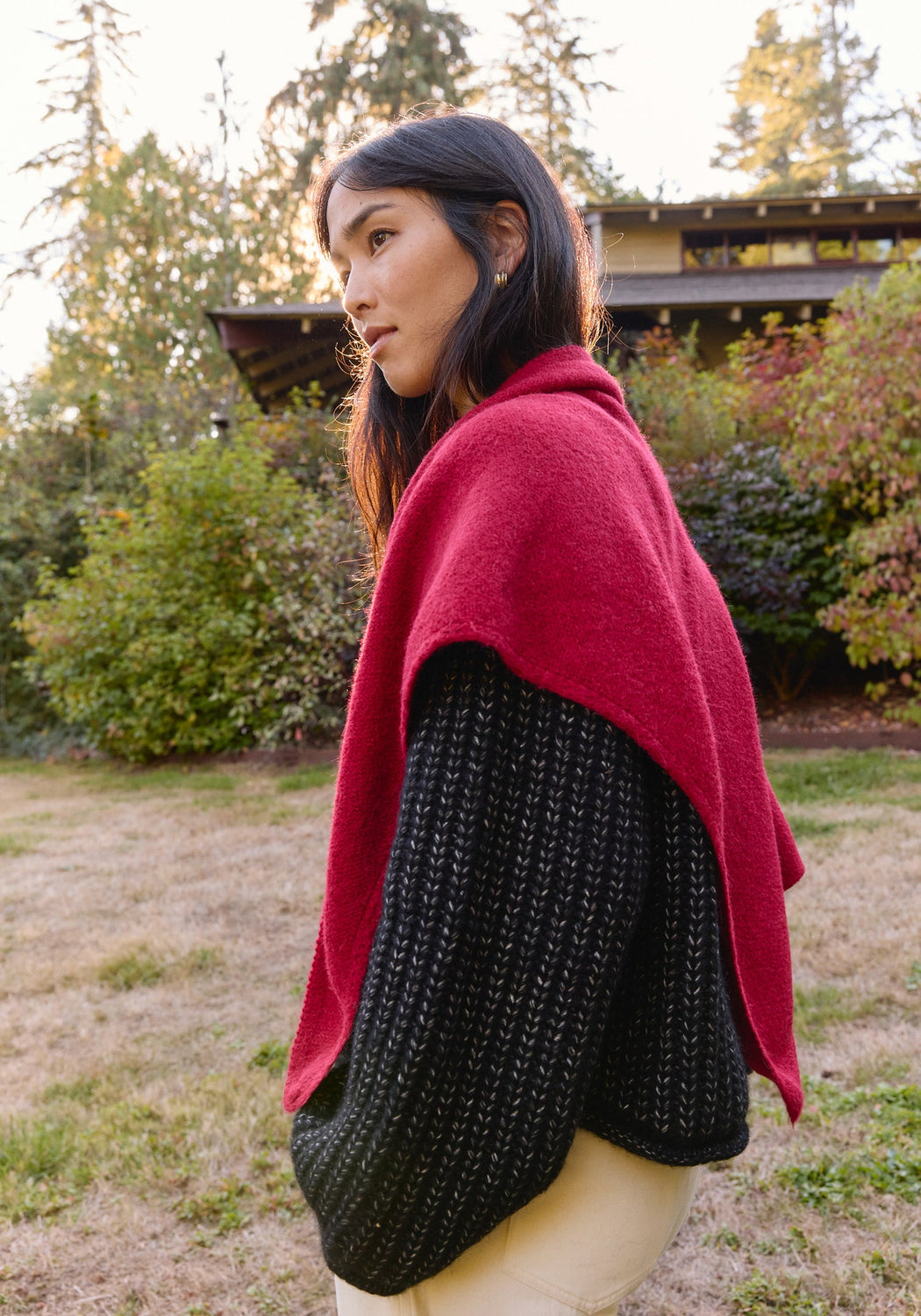 Felted Shawl Scarf | Rouge