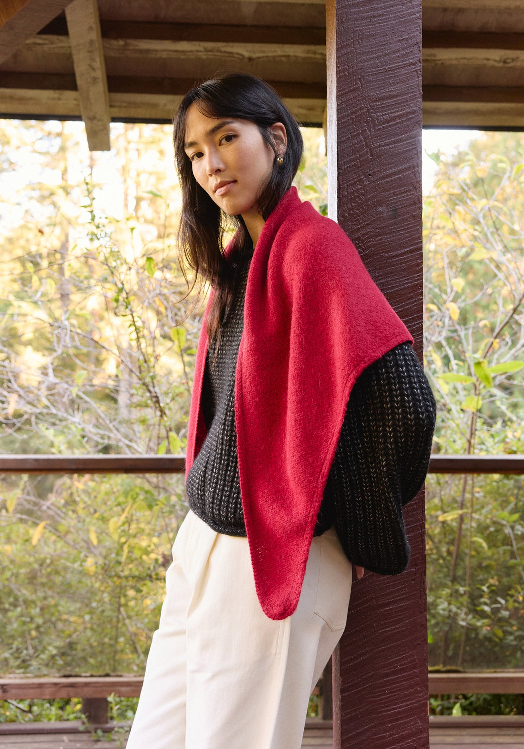 Felted Shawl Scarf | Rouge
