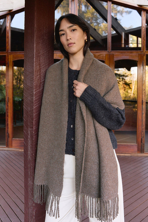 Felted Blanket Scarf | Mushroom