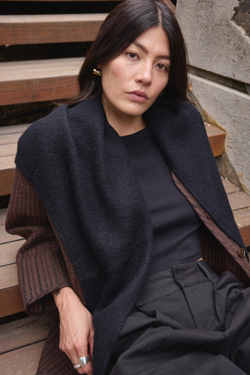 Felted Shawl Scarf | Black