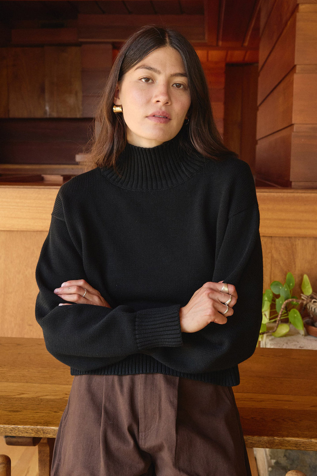 First Rite | Crop Turtleneck | Black | Hazel & Rose | Minneapolis