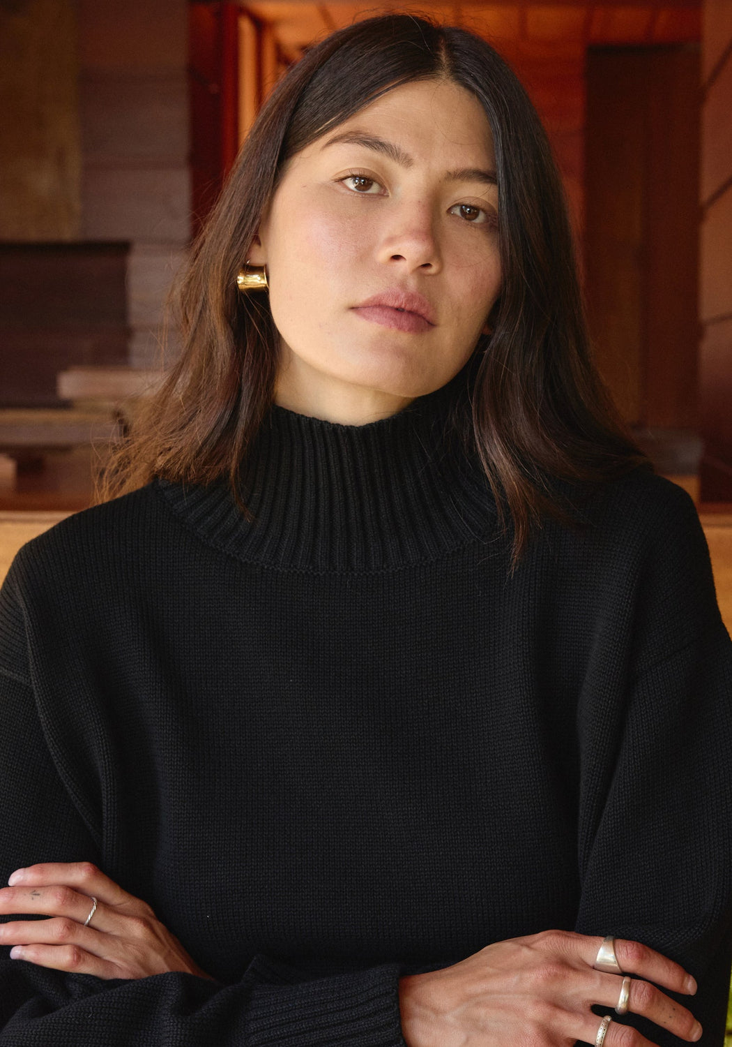 Crop Turtleneck | Black