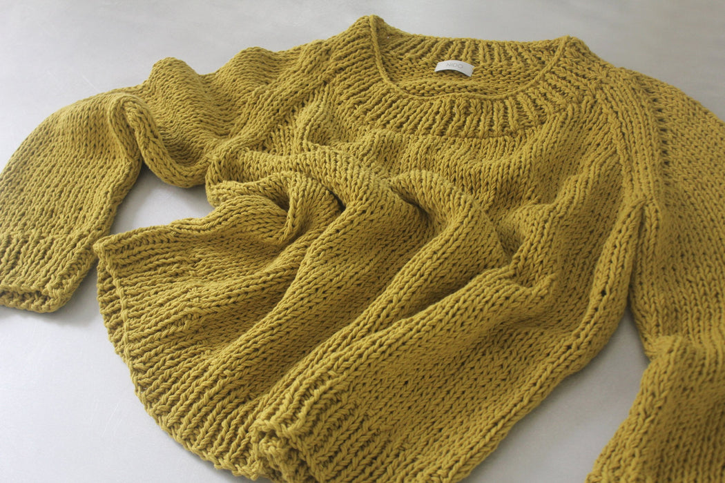WIDE NECK SWEATER | MUSTARD