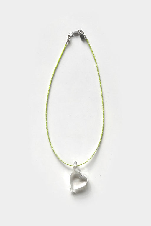 Sea + Pattern | HEART PENDANT NECKLACE | LIME & Clear | Hazel & Rose | Minneapolis