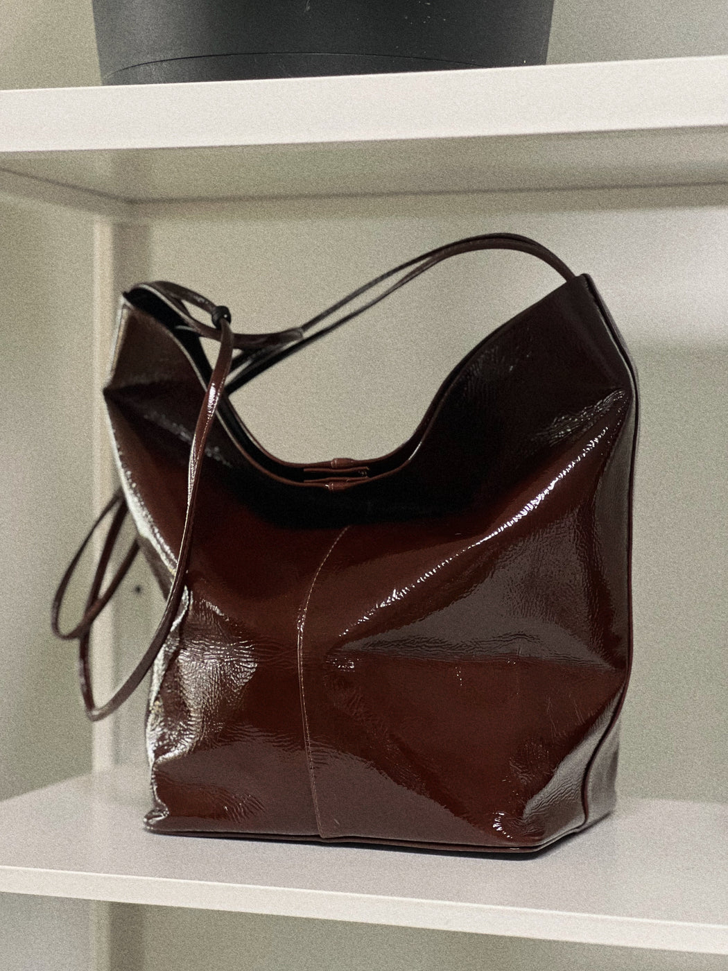 Single Strap Crossbody Bag | Glossed Burgundy