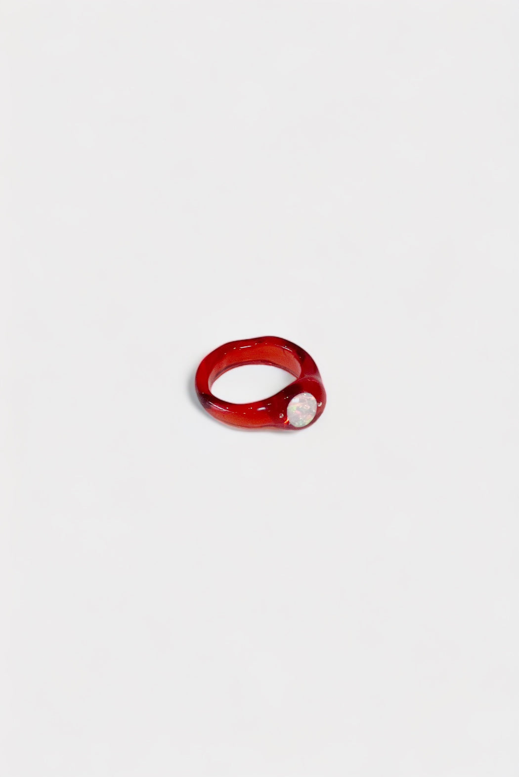 Opal & Glass Ring | Red