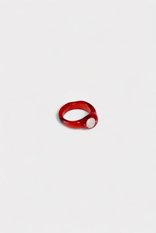 Opal & Glass Ring | Red