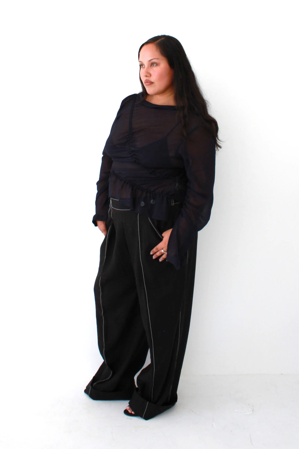 Ripples Shirt | Navy Georgette