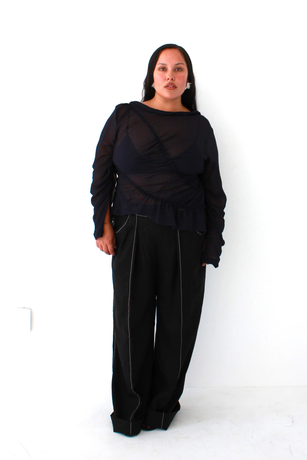 Ripples Shirt | Navy Georgette