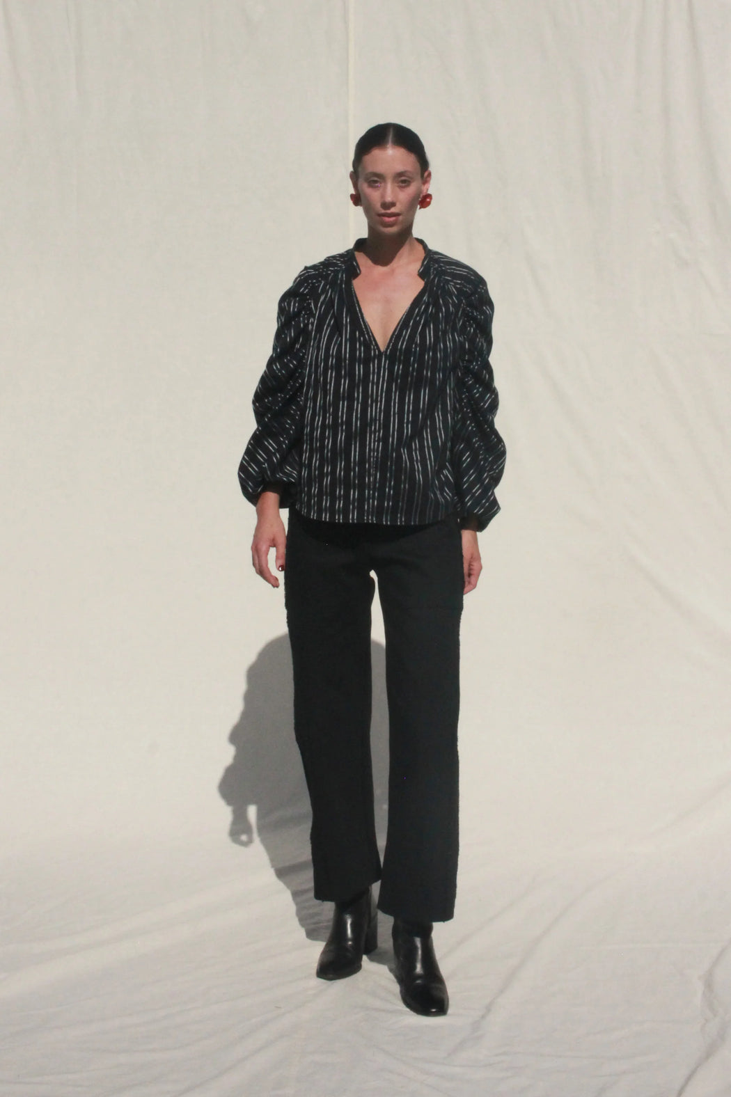 Shell Sleeve Shirt | Black & Silver