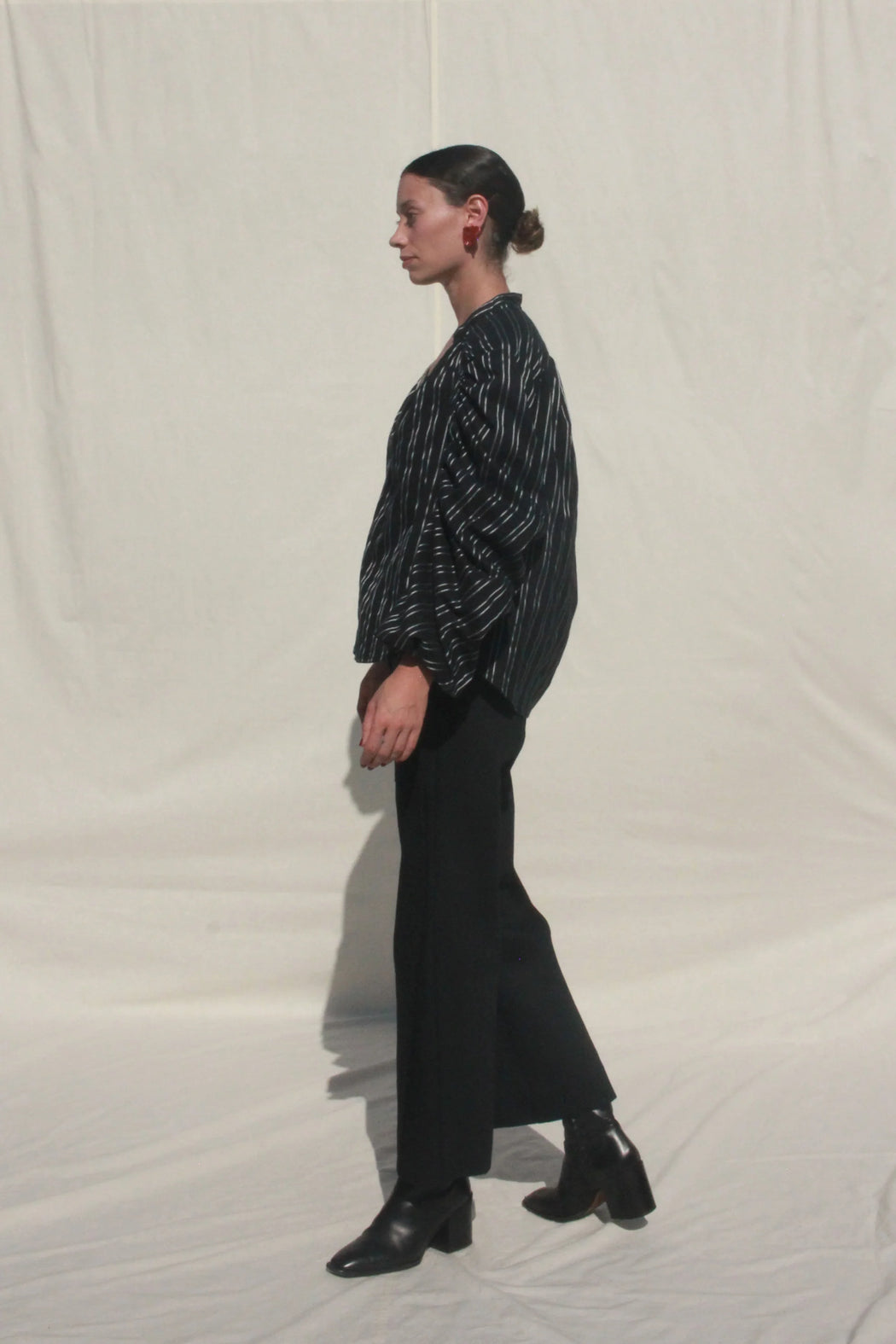 Shell Sleeve Shirt | Black & Silver