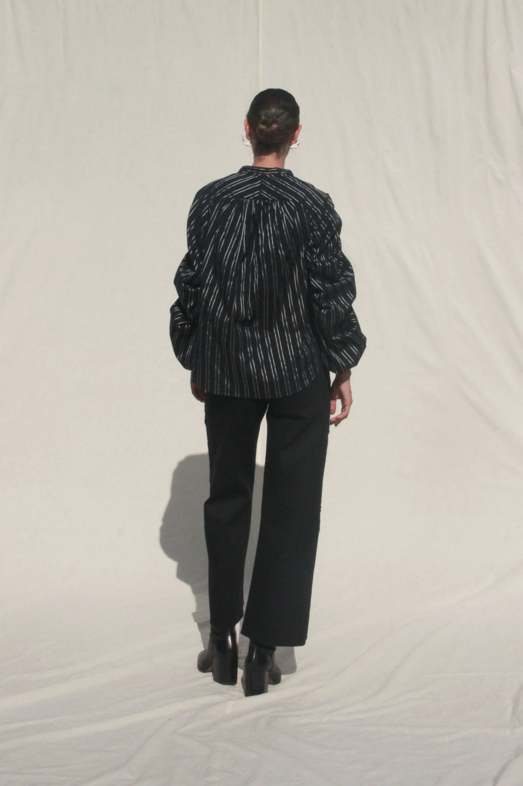 Shell Sleeve Shirt | Black & Silver