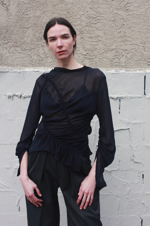 Ripples Shirt | Navy Georgette