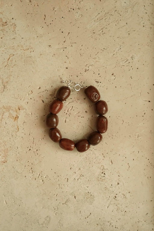 Kalamata Beaded Porcelain Bracelet | Sienna Brown
