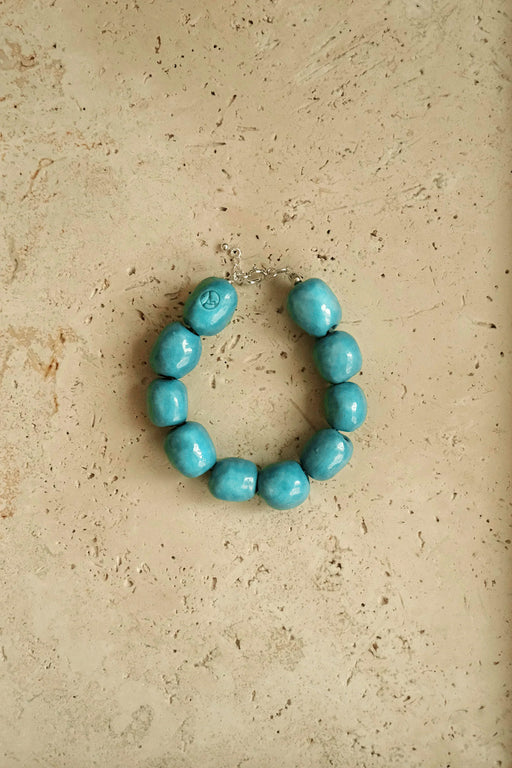 Kalamata Beaded Porcelain Bracelet | Turquoise