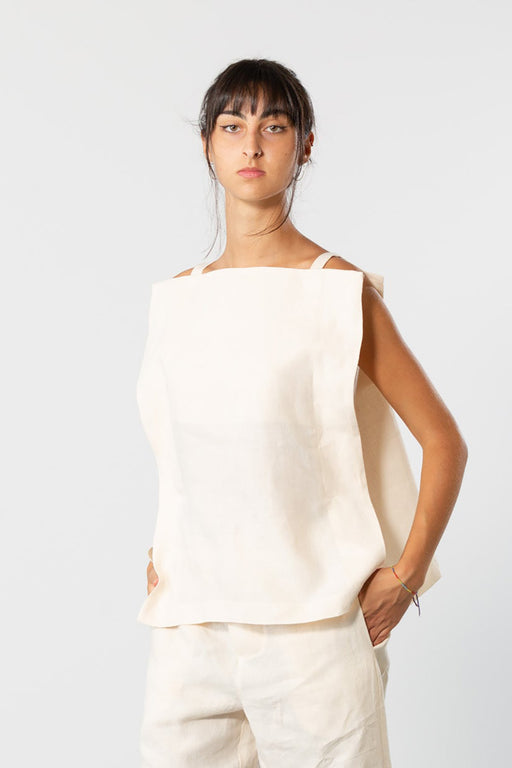 Elasticated Crop Top | Bone