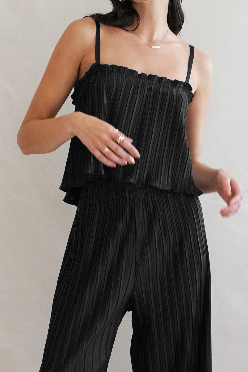 Pleated Cami | Black