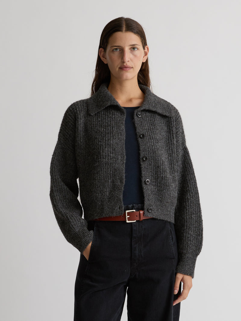 SAATCHI CARDIGAN ALPACA | CHARCOAL