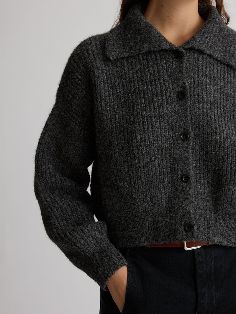 SAATCHI CARDIGAN ALPACA | CHARCOAL