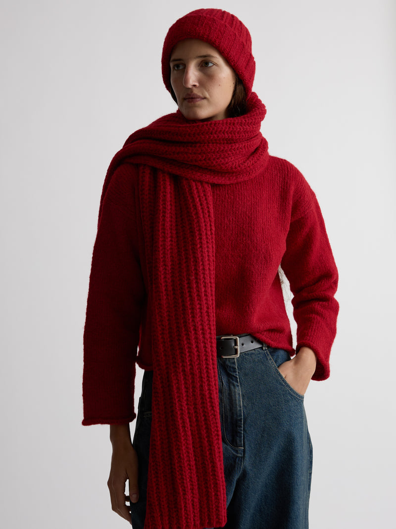 CHUNKY SCARF | Apple Red