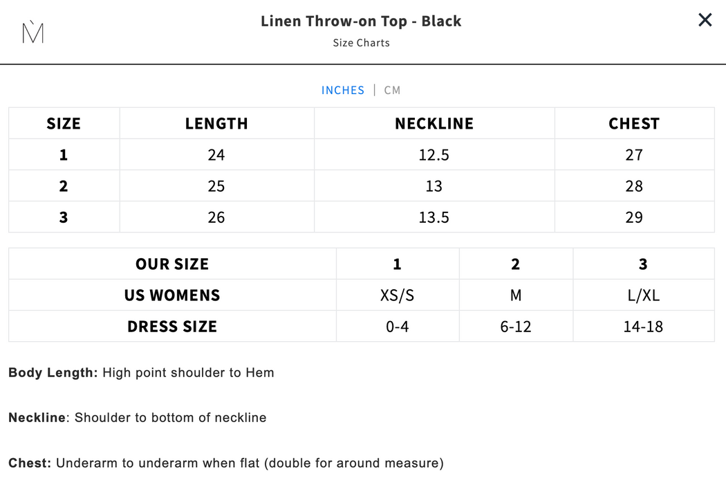 Linen Throw-on Top | Black