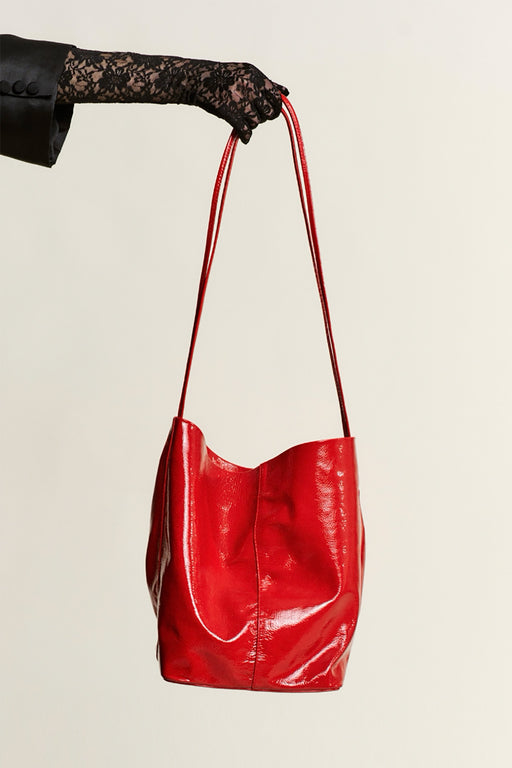 Single Strap Crossbody Bag | Glossed Crimson
