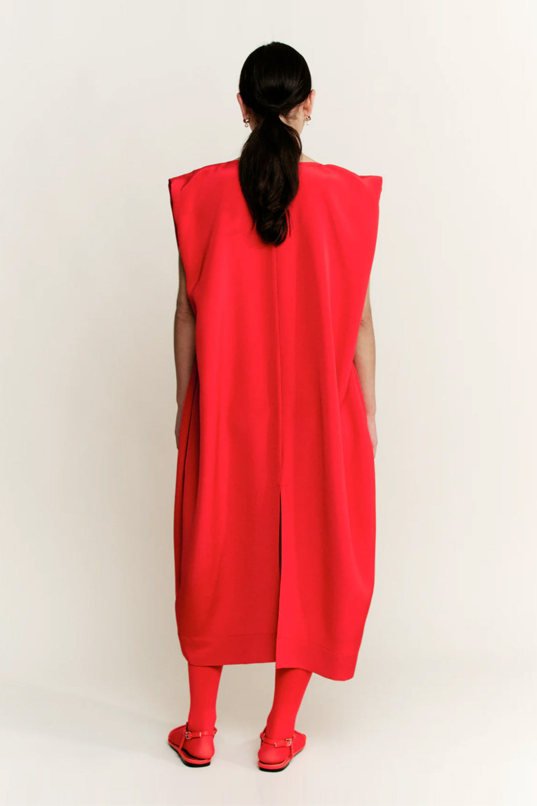 Silk Crepe Sculpt Dress | Crimson (Pre-Order)