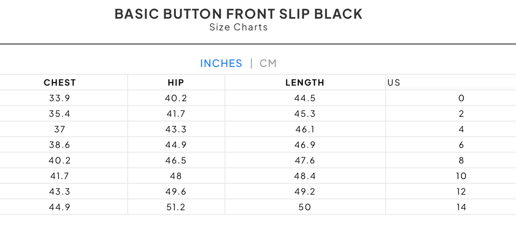 BASIC BUTTON FRONT SLIP | BLACK