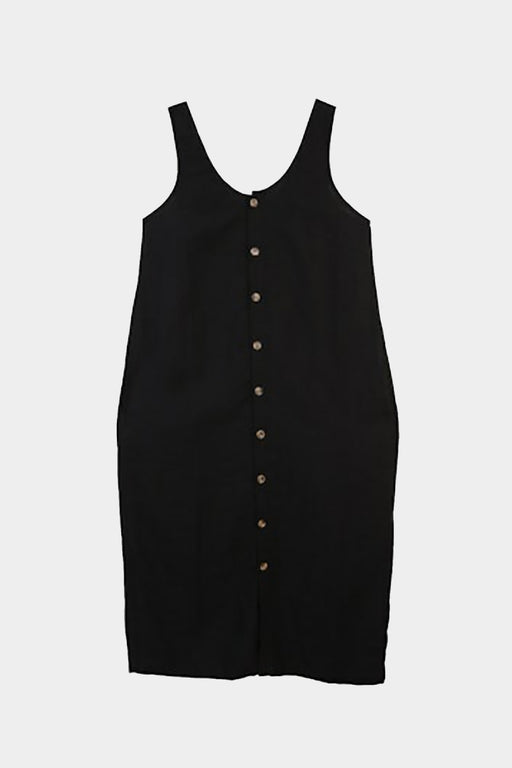 BASIC BUTTON FRONT SLIP | BLACK