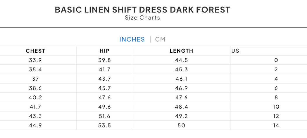 BASIC LINEN SHIFT DRESS | DARK FOREST