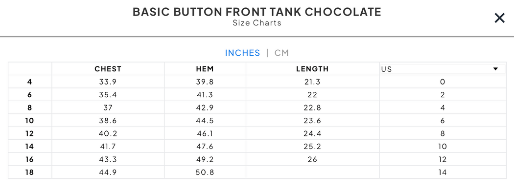 BASIC BUTTON FRONT TANK | CHOCOLATE
