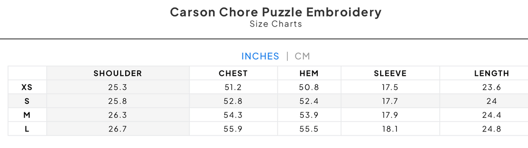 CARSON CHORE COAT | PUZZLE EMBROIDERY