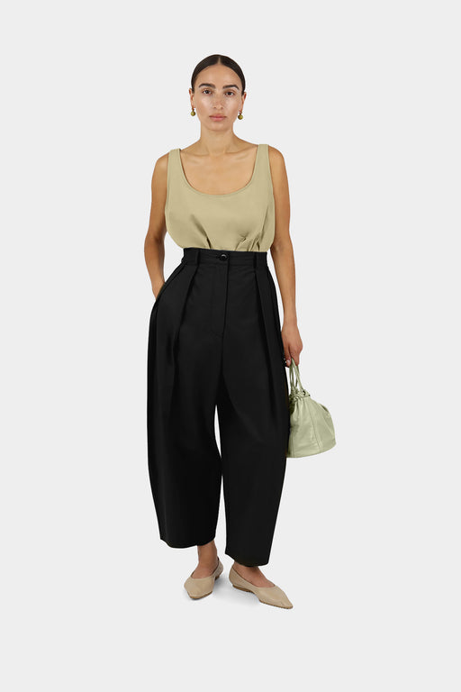 Voluminous Pleat Trouser | Black