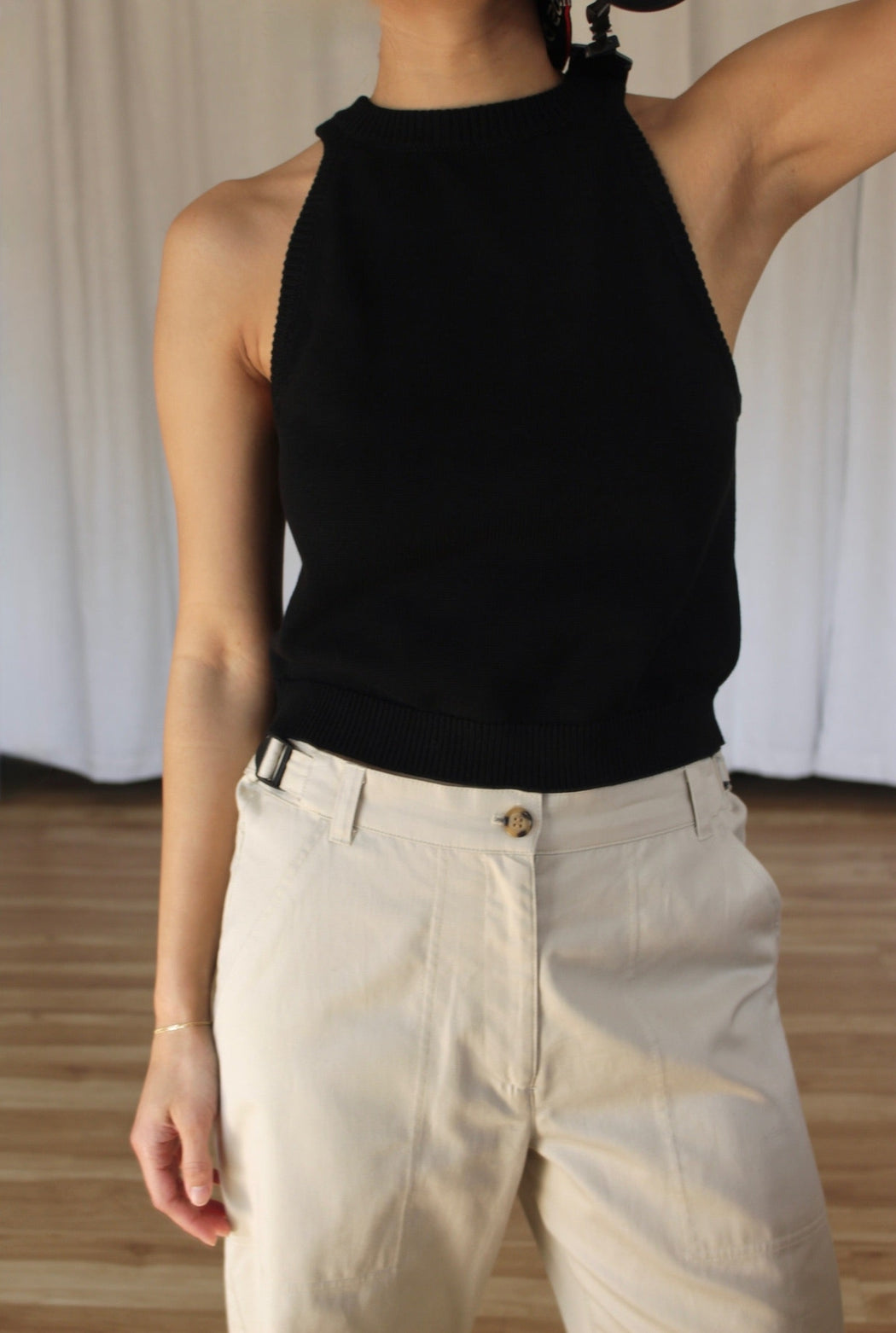 Georgina Pima Cotton Halter | Onyx