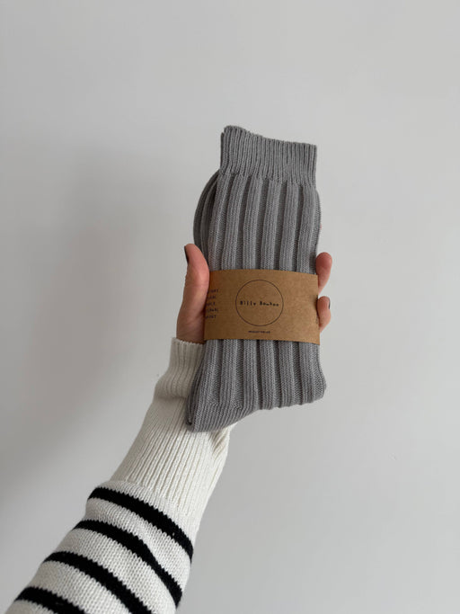 EVERYDAY COTTON RIBBED SOCKS | Light gray