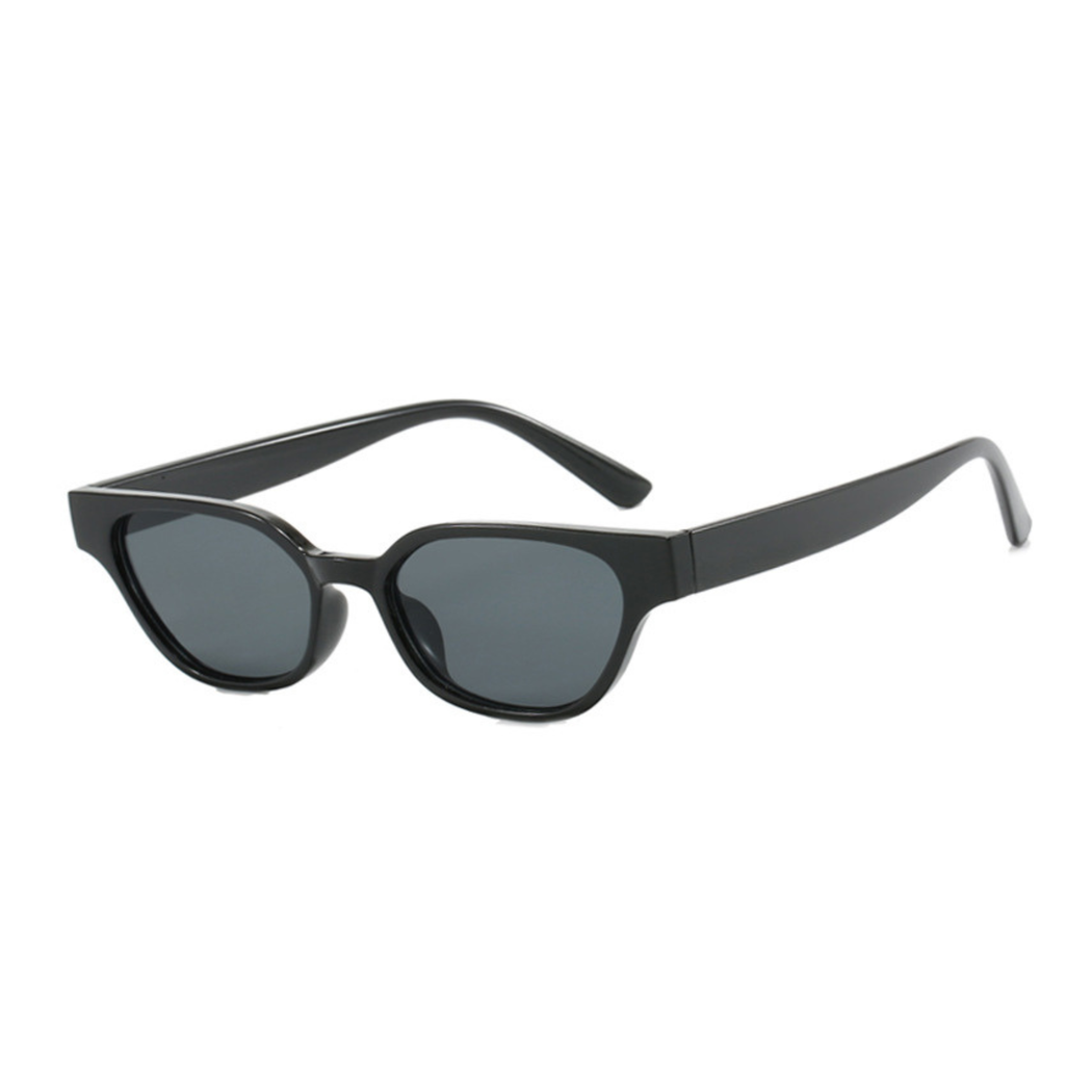 The Jennie - Black - Petite 90s Rectangular Sunglasses