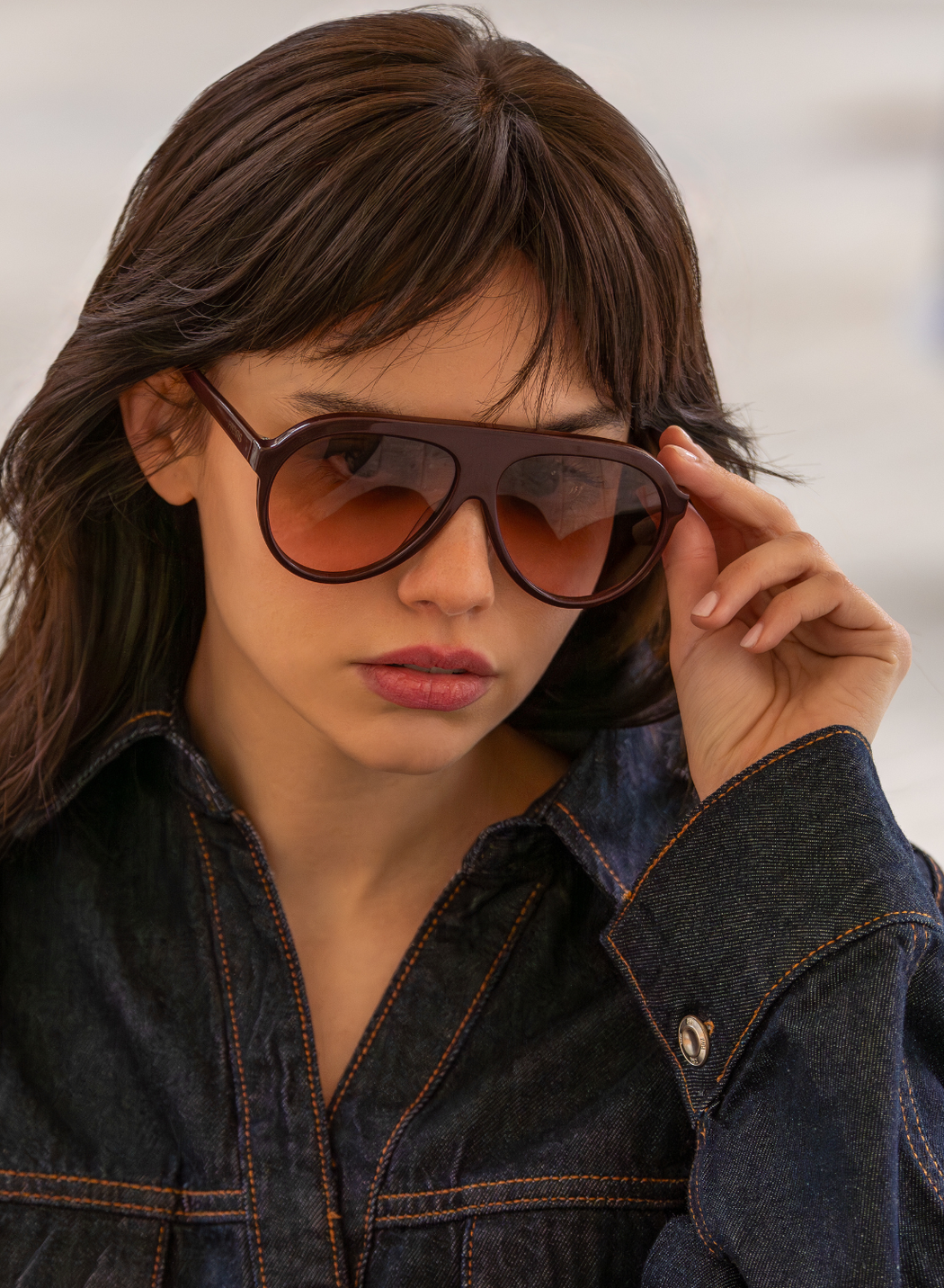 Maxwell Acetate Unisex Aviator Sunglasses  : Burgundy